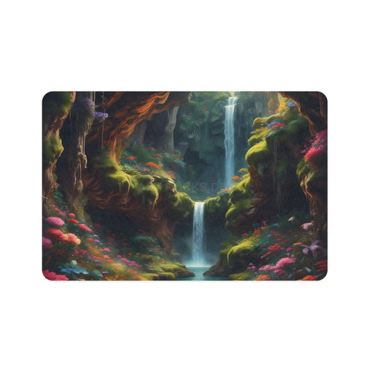 Secret Underground Waterfall Forest Pet Food Mat (12x18) - 12’’ × 18’’ / Rectangle - Pets
