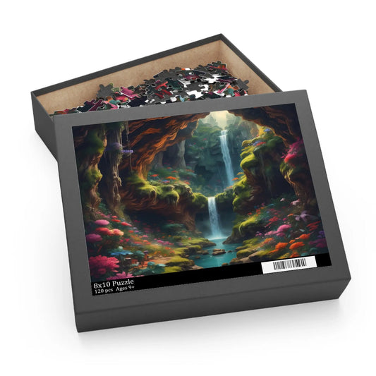 Secret Underground Waterfall Jigsaw Puzzle- (120/252/500 pieces) - 10’’ × 8’’ (120 pcs) - Puzzle