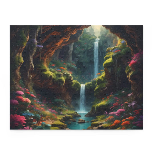 Secret Underground Waterfall Jigsaw Puzzle- (120/252/500 pieces) - 14’’ × 11’’ (252 pcs) - Puzzle