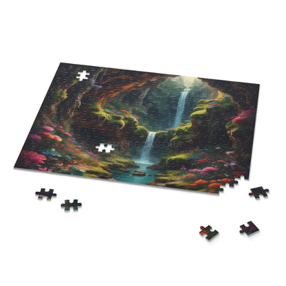 Secret Underground Waterfall Jigsaw Puzzle- (120/252/500 pieces) - Puzzle