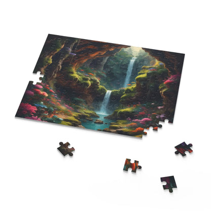 Secret Underground Waterfall Jigsaw Puzzle- (120/252/500 pieces) - Puzzle