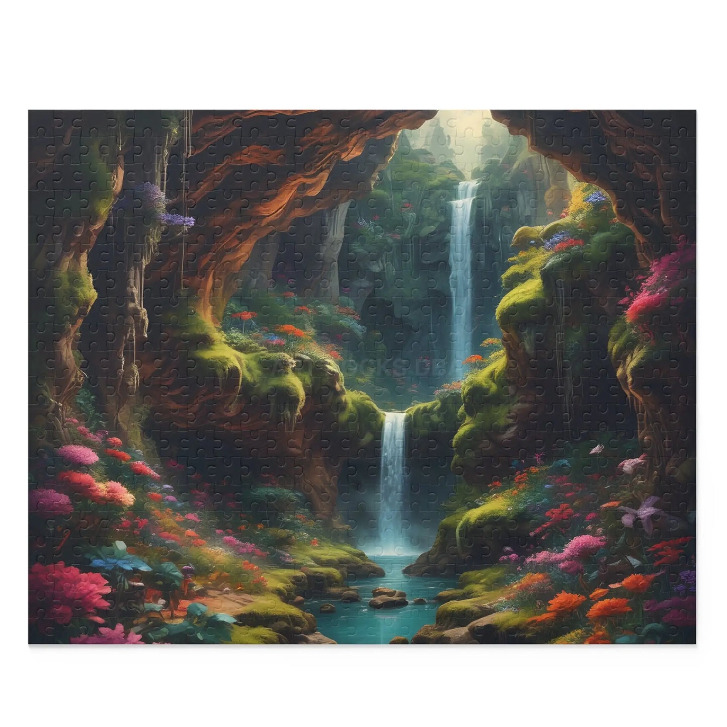 Secret Underground Waterfall Jigsaw Puzzle- (120/252/500 pieces) - 20’’ × 16’’ (500 pcs) - Puzzle