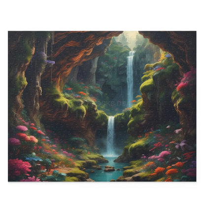 Secret Underground Waterfall Jigsaw Puzzle- (120/252/500 pieces) - 20’’ × 16’’ (500 pcs) - Puzzle
