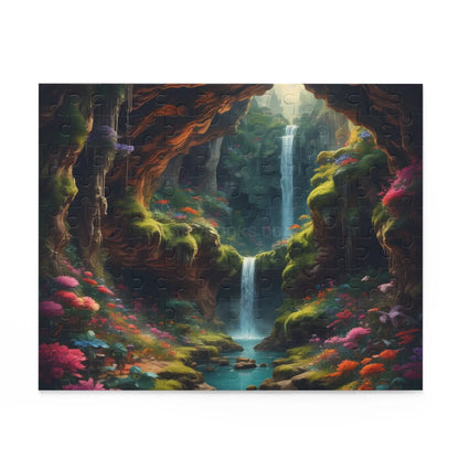 Secret Underground Waterfall Jigsaw Puzzle- (120/252/500 pieces) - Puzzle