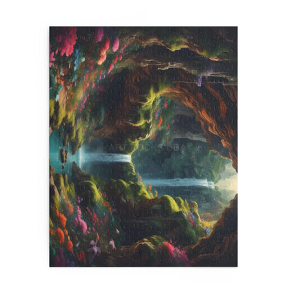 Secret Underground Waterfall Jigsaw Puzzle- (120/252/500 pieces) - Puzzle