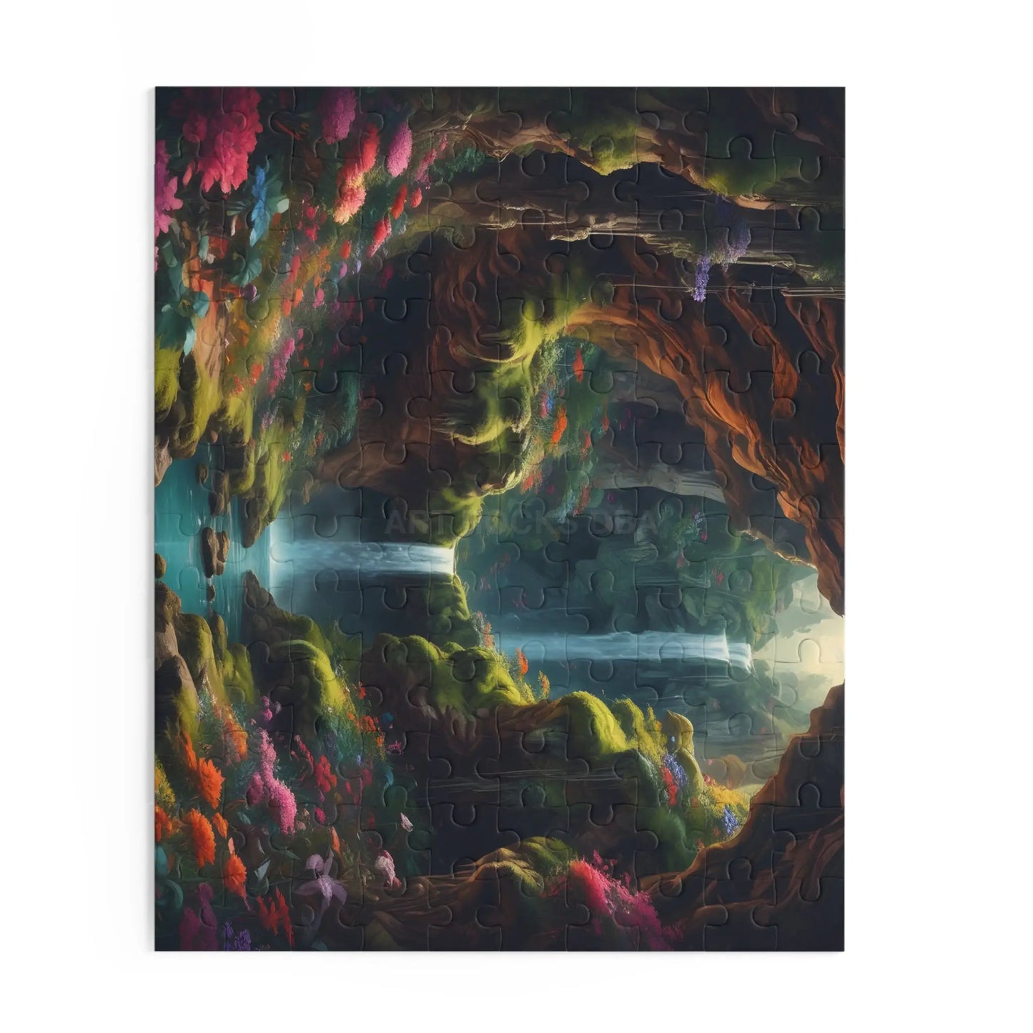 Secret Underground Waterfall Jigsaw Puzzle- (120/252/500 pieces) - Puzzle