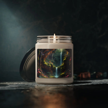 Secret Waterfall Cave Scented Soy Candle | Eco-Friendly Aromatherapy Relaxing Home Decor Gift for Her Office Scent Spa