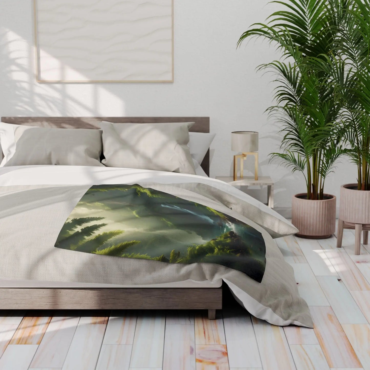 Serene Fern Forest Fleece Blanket - Cozy Home Decor Nature Lover Gift Outdoor Vibes Relaxation Companion Snug Throw