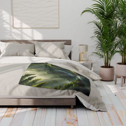 Serene Fern Forest Fleece Blanket - Cozy Home Decor Nature Lover Gift Outdoor Vibes Relaxation Companion Snug Throw