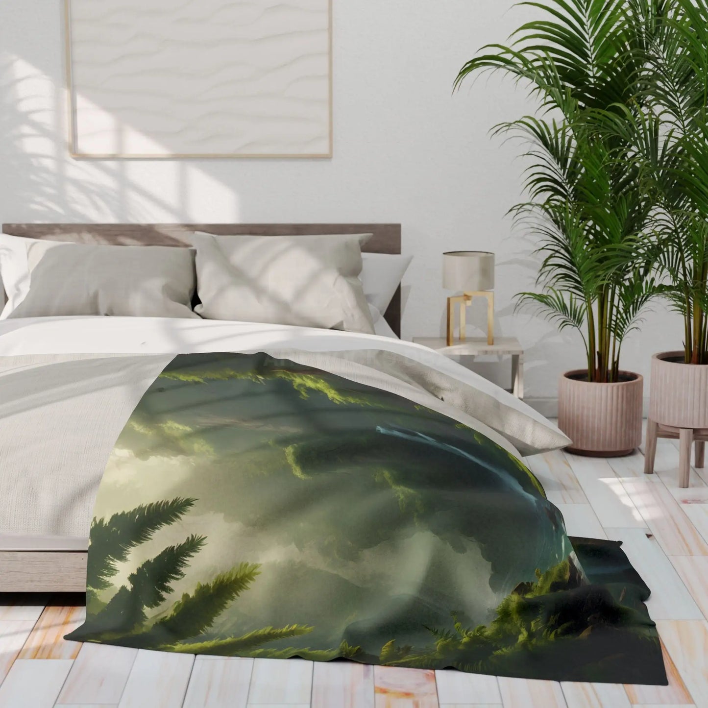 Serene Fern Forest Fleece Blanket - Cozy Home Decor Nature Lover Gift Outdoor Vibes Relaxation Companion Snug Throw