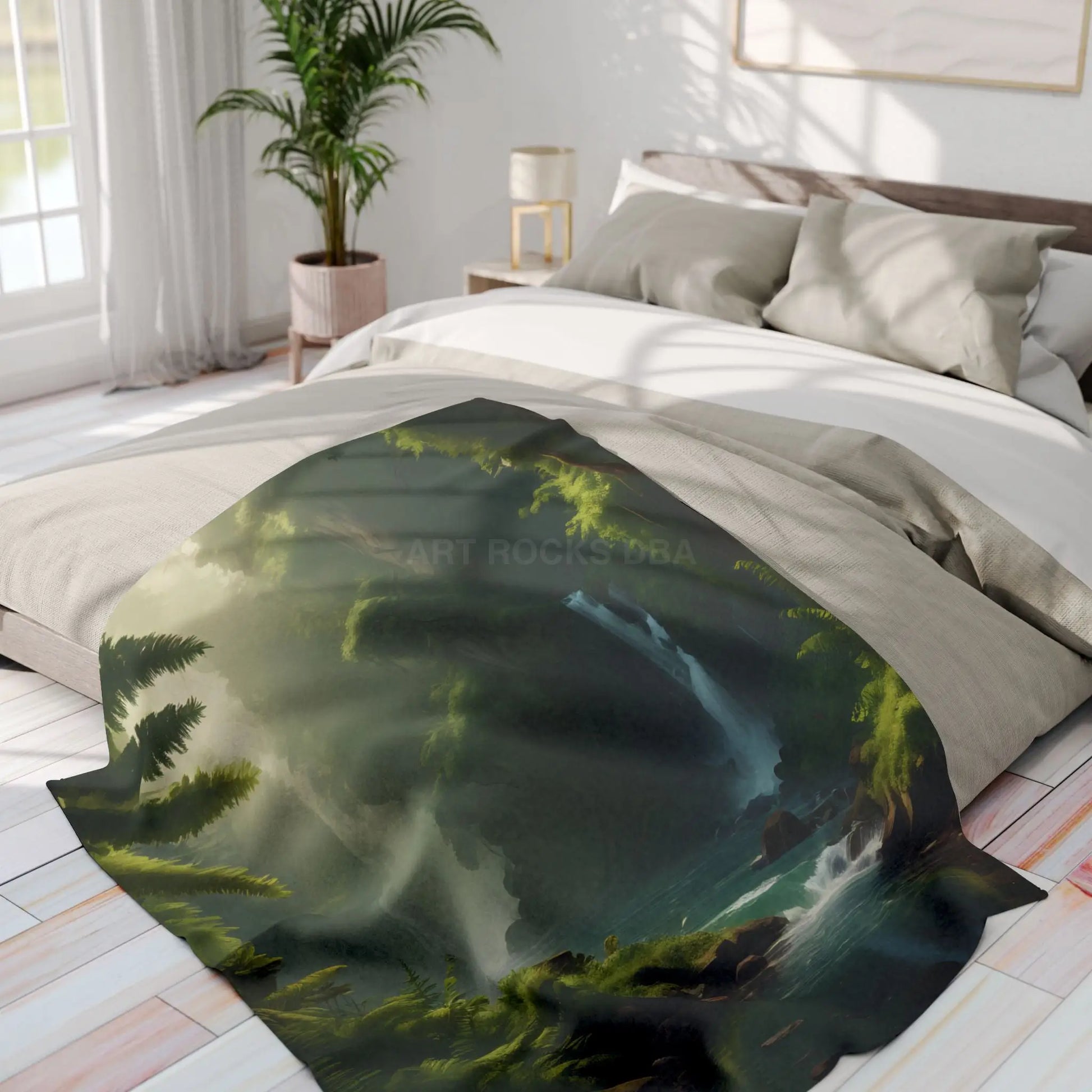 Serene Fern Forest Fleece Blanket - Cozy Home Decor Nature Lover Gift Outdoor Vibes Relaxation Companion Snug Throw