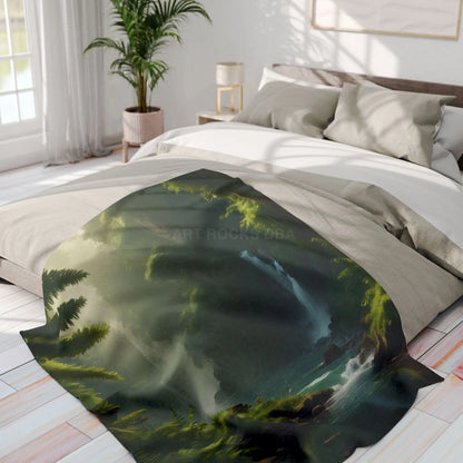 Serene Fern Forest Fleece Blanket - Cozy Home Decor Nature Lover Gift Outdoor Vibes Relaxation Companion Snug Throw