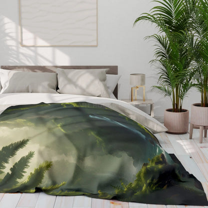 Serene Fern Forest Fleece Blanket - Cozy Home Decor Nature Lover Gift Outdoor Vibes Relaxation Companion Snug Throw