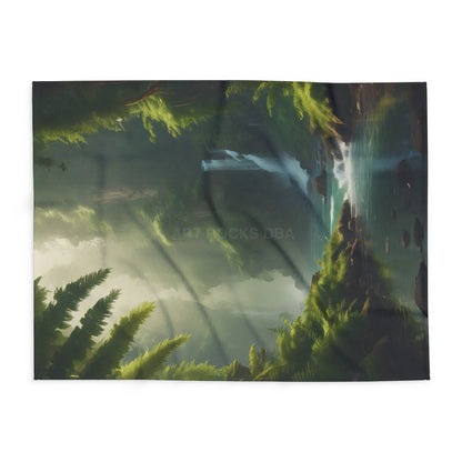 Serene Fern Forest Fleece Blanket - Cozy Home Decor Nature Lover Gift Outdoor Vibes Relaxation Companion Snug Throw