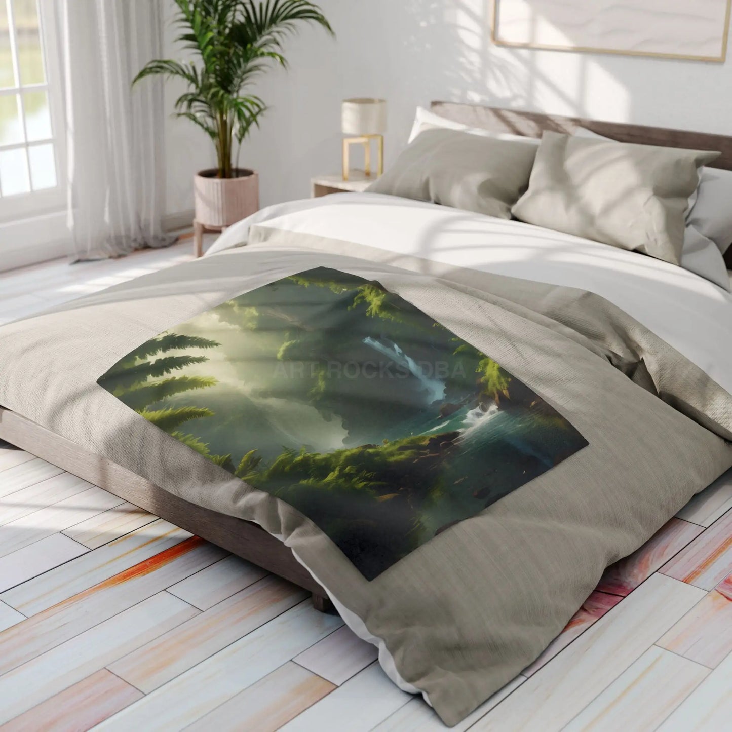 Serene Fern Forest Fleece Blanket - Cozy Home Decor Nature Lover Gift Outdoor Vibes Relaxation Companion Snug Throw