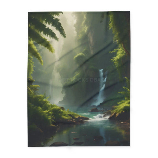 Serene Fern Forest Fleece Blanket - Cozy Home Decor Nature Lover Gift Outdoor Vibes Relaxation Companion Snug Throw