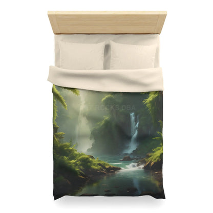 Serene Fern Nature Microfiber Duvet Cover | Boho Bedroom Decor Eco-Friendly Bedding Relaxing Home Textile Gift