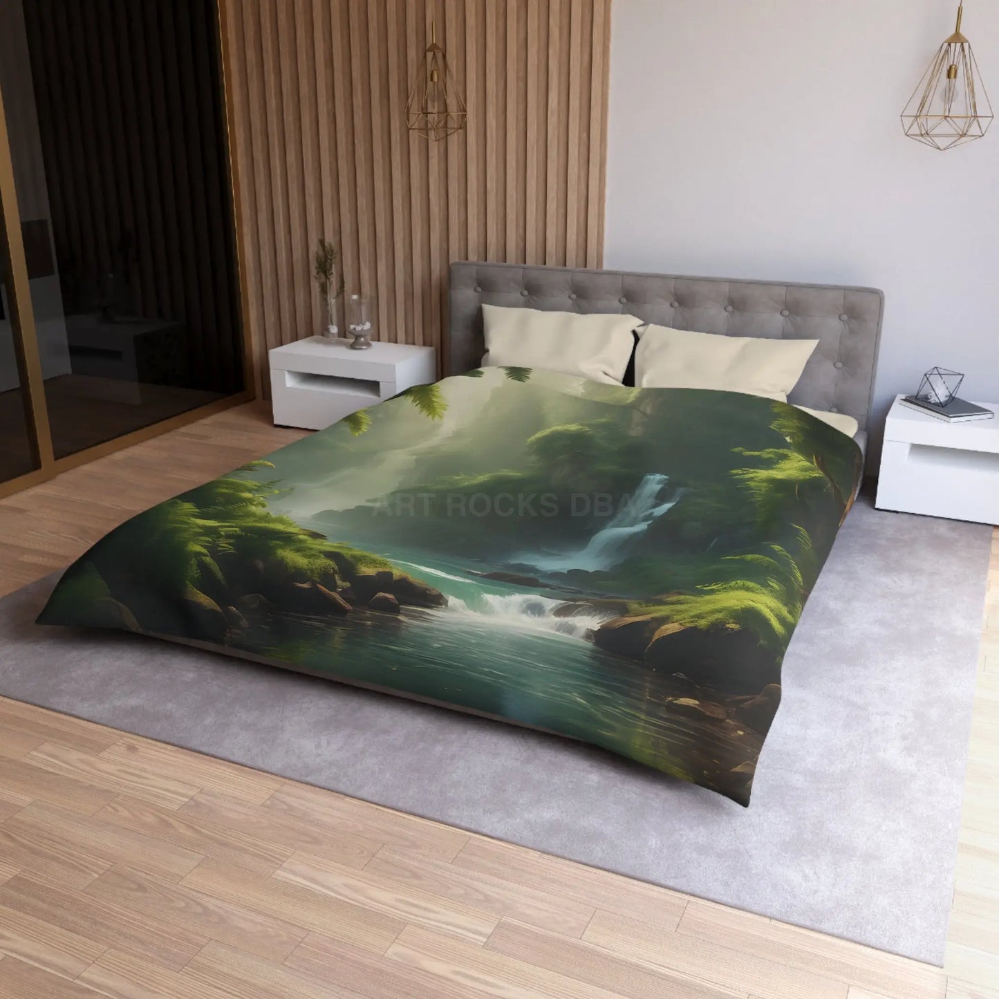 Serene Fern Nature Microfiber Duvet Cover | Boho Bedroom Decor Eco-Friendly Bedding Relaxing Home Textile Gift