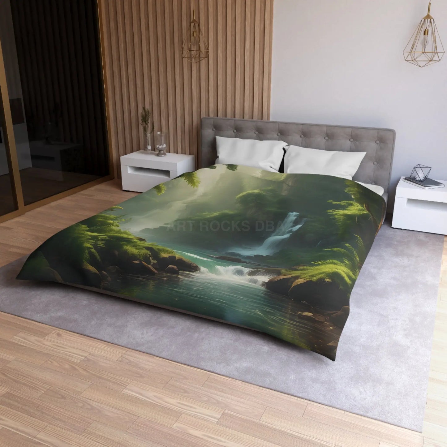 Serene Fern Nature Microfiber Duvet Cover | Boho Bedroom Decor Eco-Friendly Bedding Relaxing Home Textile Gift