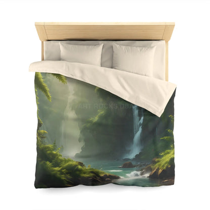 Serene Fern Nature Microfiber Duvet Cover | Boho Bedroom Decor Eco-Friendly Bedding Relaxing Home Textile Gift