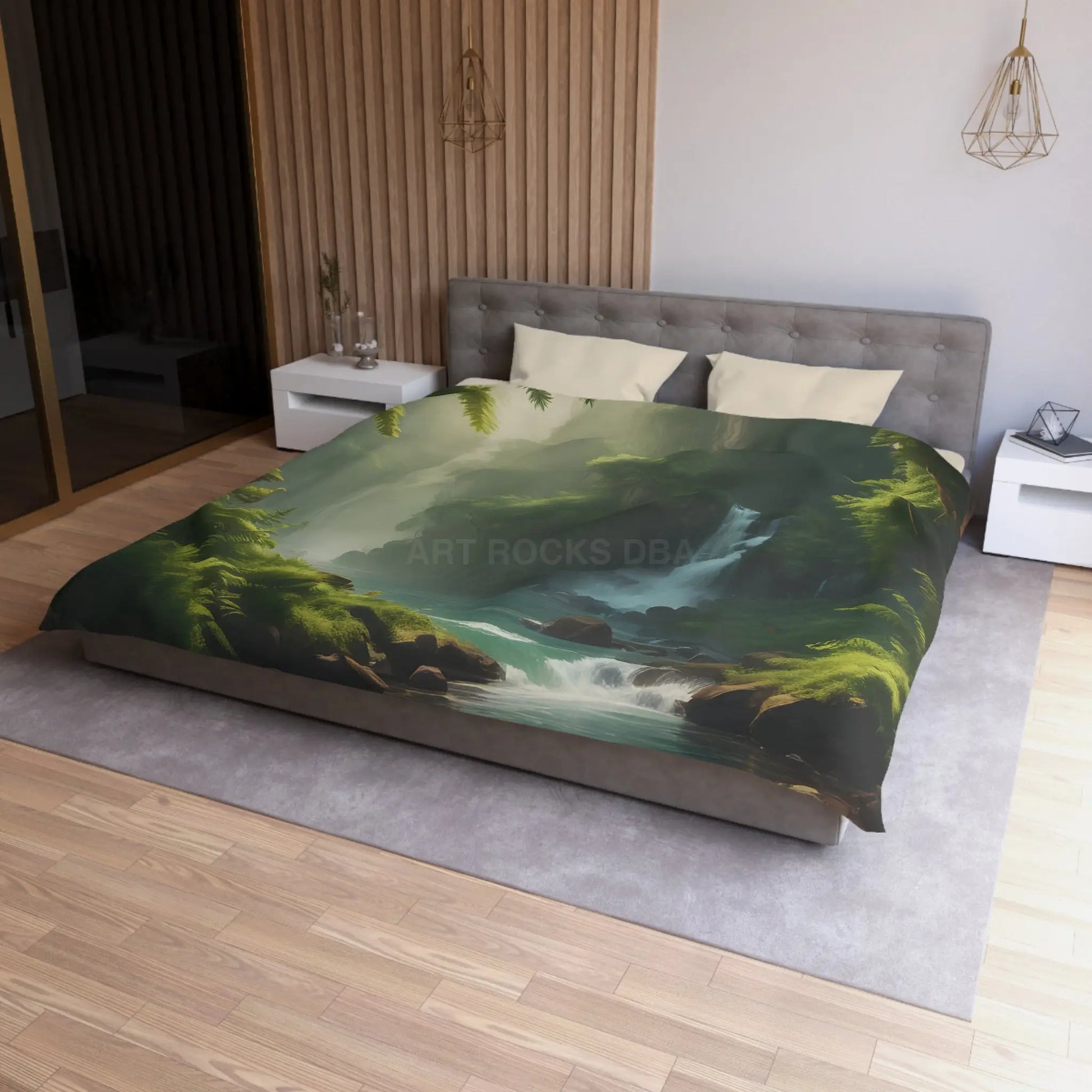 Serene Fern Nature Microfiber Duvet Cover | Boho Bedroom Decor Eco-Friendly Bedding Relaxing Home Textile Gift