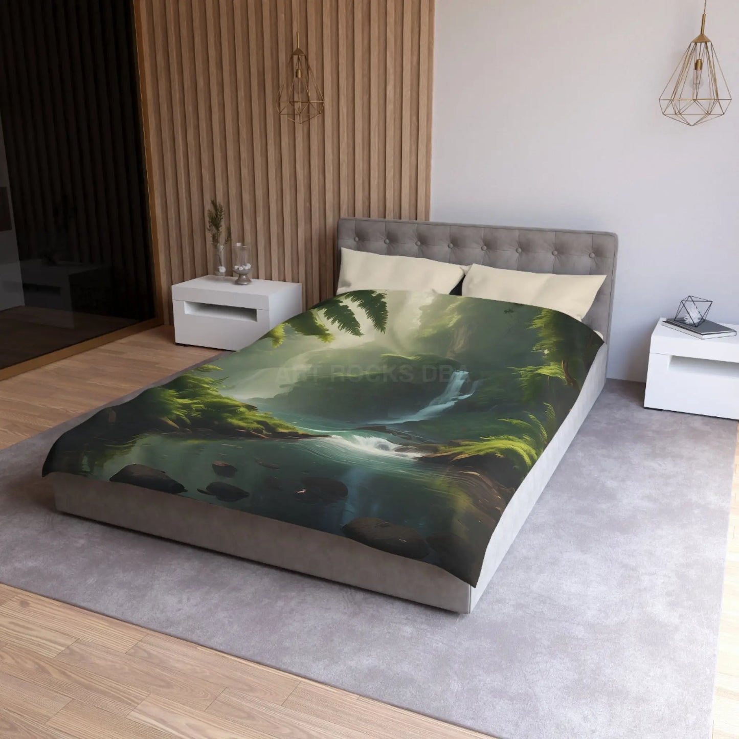 Serene Fern Nature Microfiber Duvet Cover | Boho Bedroom Decor Eco-Friendly Bedding Relaxing Home Textile Gift