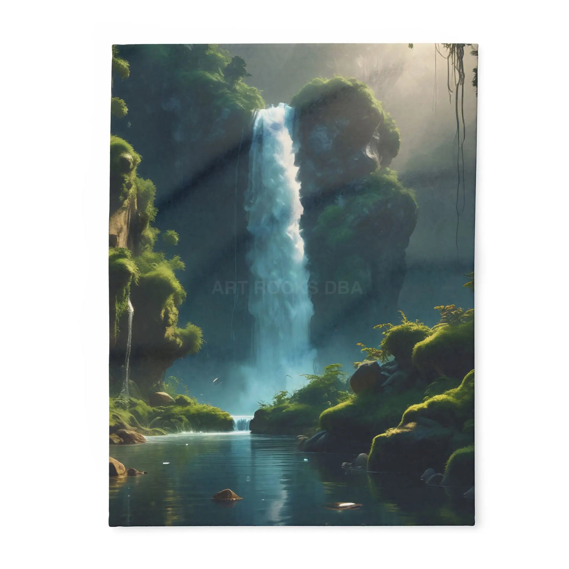 Serene Fern Waterfall Arctic Fleece Blanket - 30’’ × 40’’ - Home Decor