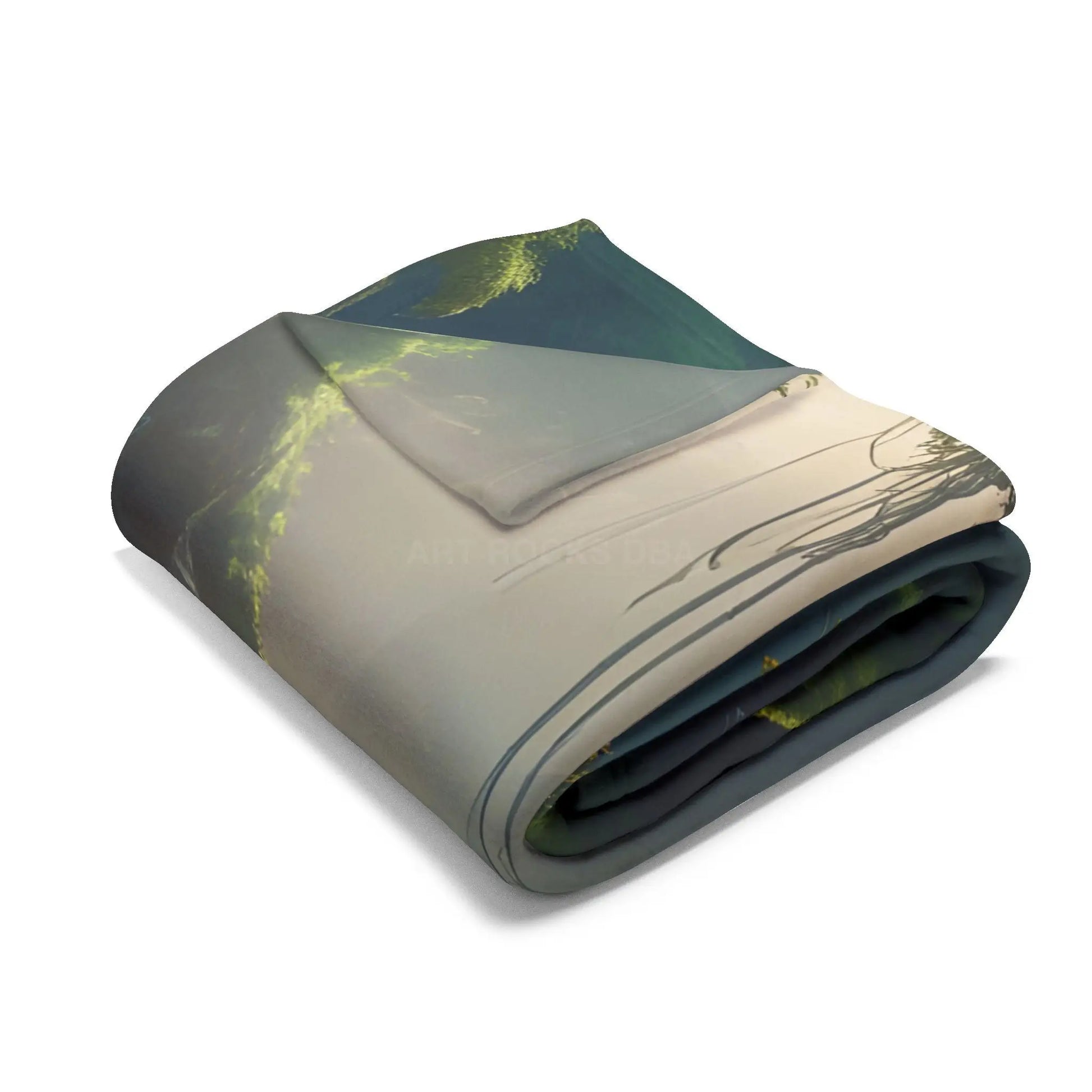 Serene Fern Waterfall Arctic Fleece Blanket - Home Decor