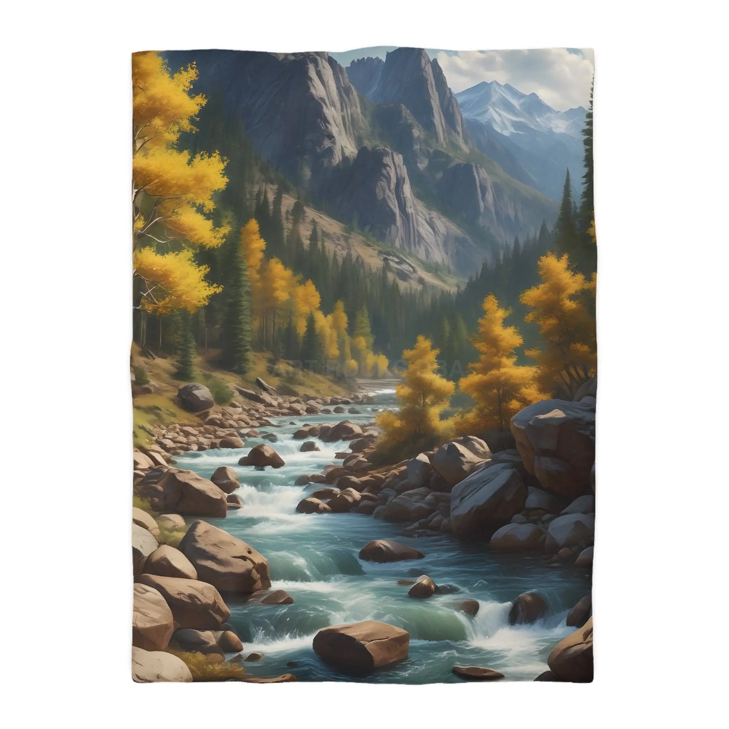 Serene Golden Aspen Landscape Microfiber Duvet Cover Cozy Bedroom Decor Boho Bedding Gift for Nature Lovers Autumn Home