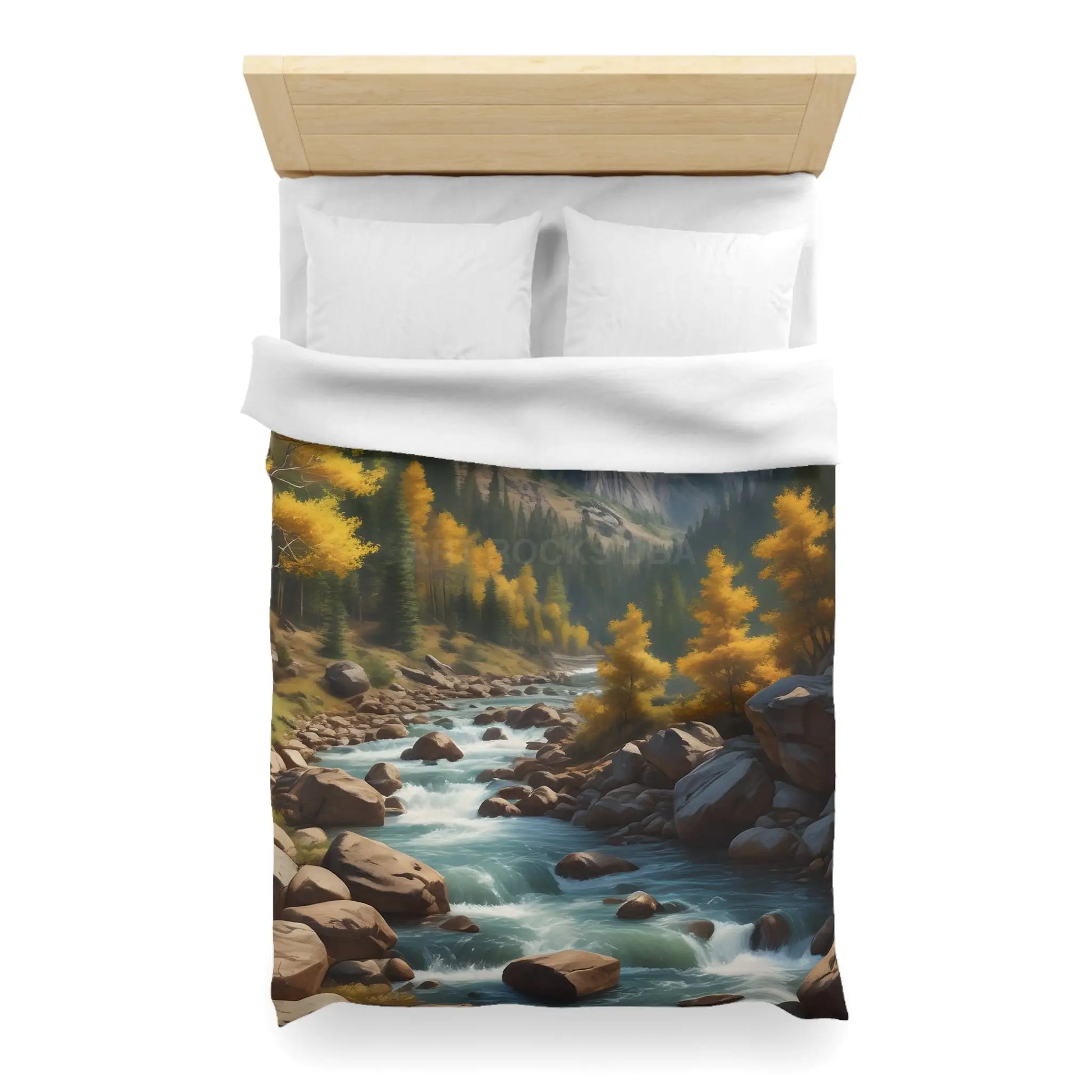 Serene Golden Aspen Landscape Microfiber Duvet Cover Cozy Bedroom Decor Boho Bedding Gift for Nature Lovers Autumn Home