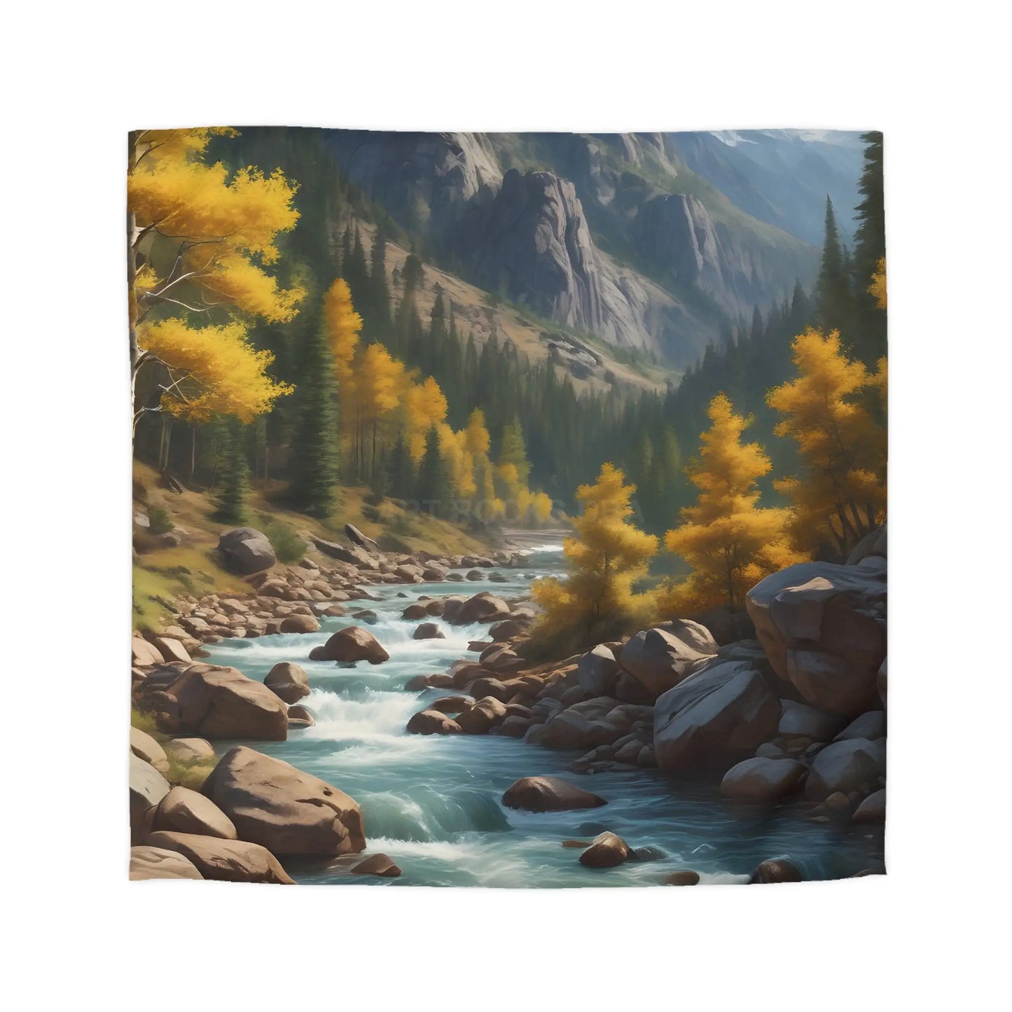 Serene Golden Aspen Landscape Microfiber Duvet Cover Cozy Bedroom Decor Boho Bedding Gift for Nature Lovers Autumn Home