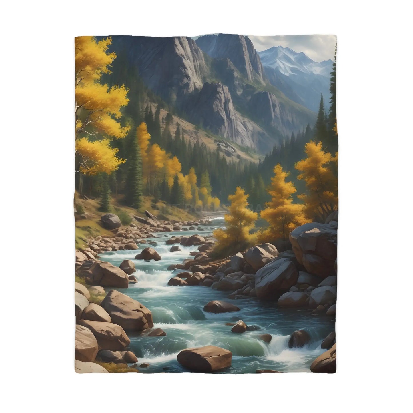 Serene Golden Aspen Landscape Microfiber Duvet Cover Cozy Bedroom Decor Boho Bedding Gift for Nature Lovers Autumn Home