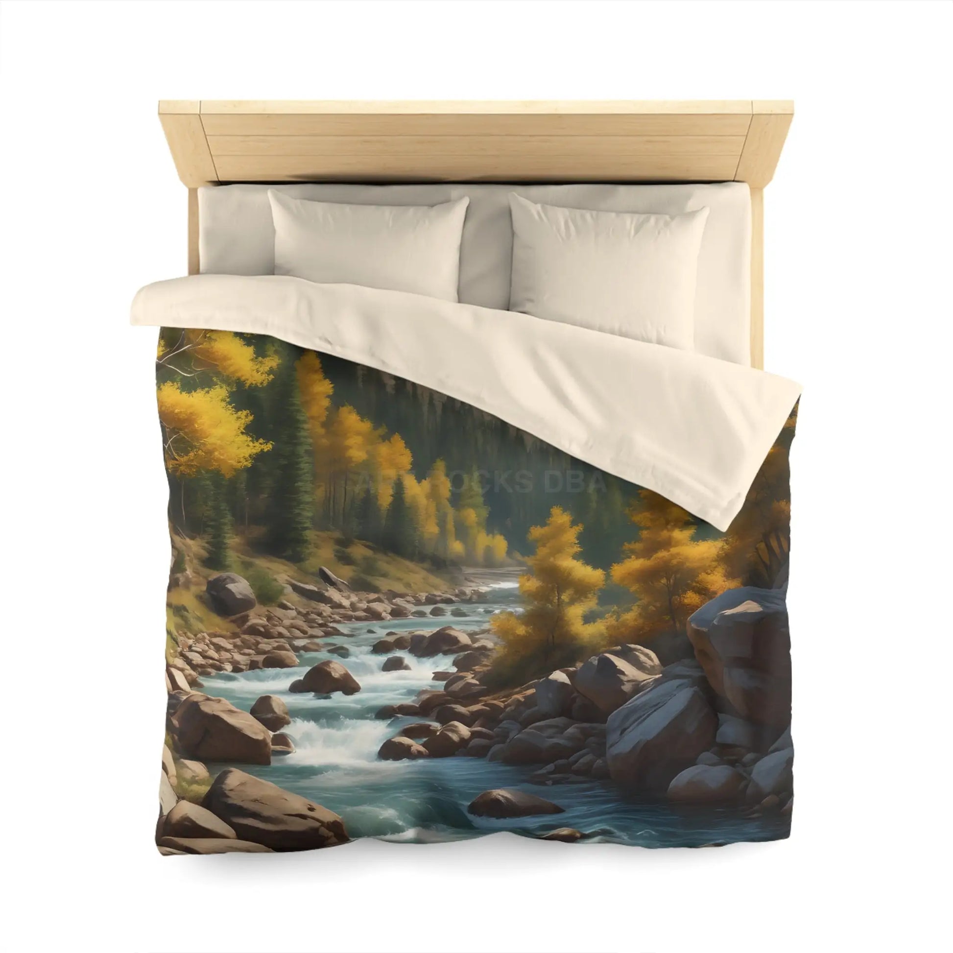 Serene Golden Aspen Landscape Microfiber Duvet Cover Cozy Bedroom Decor Boho Bedding Gift for Nature Lovers Autumn Home