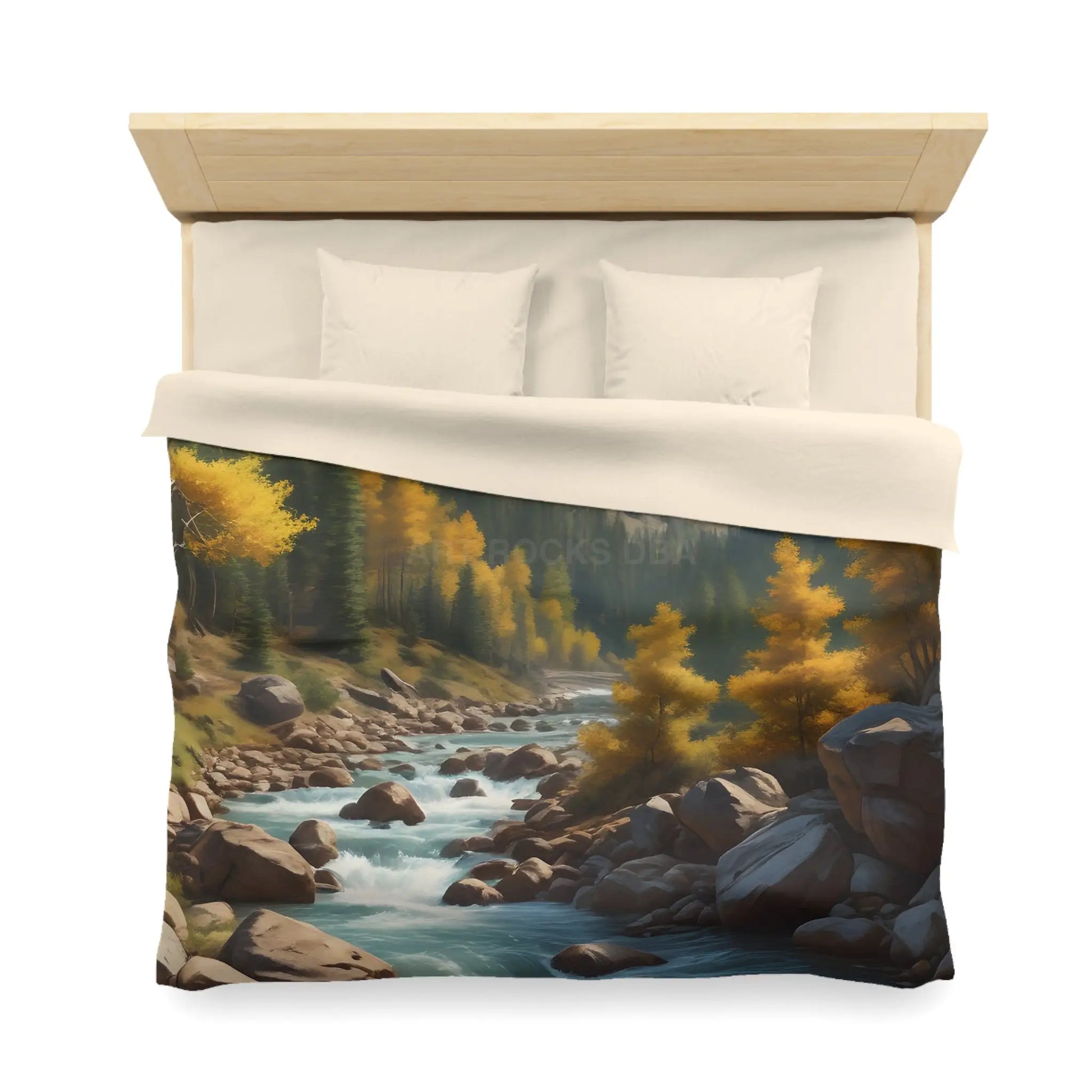 Serene Golden Aspen Landscape Microfiber Duvet Cover Cozy Bedroom Decor Boho Bedding Gift for Nature Lovers Autumn Home