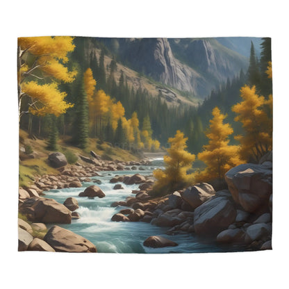 Serene Golden Aspen Landscape Microfiber Duvet Cover Cozy Bedroom Decor Boho Bedding Gift for Nature Lovers Autumn Home