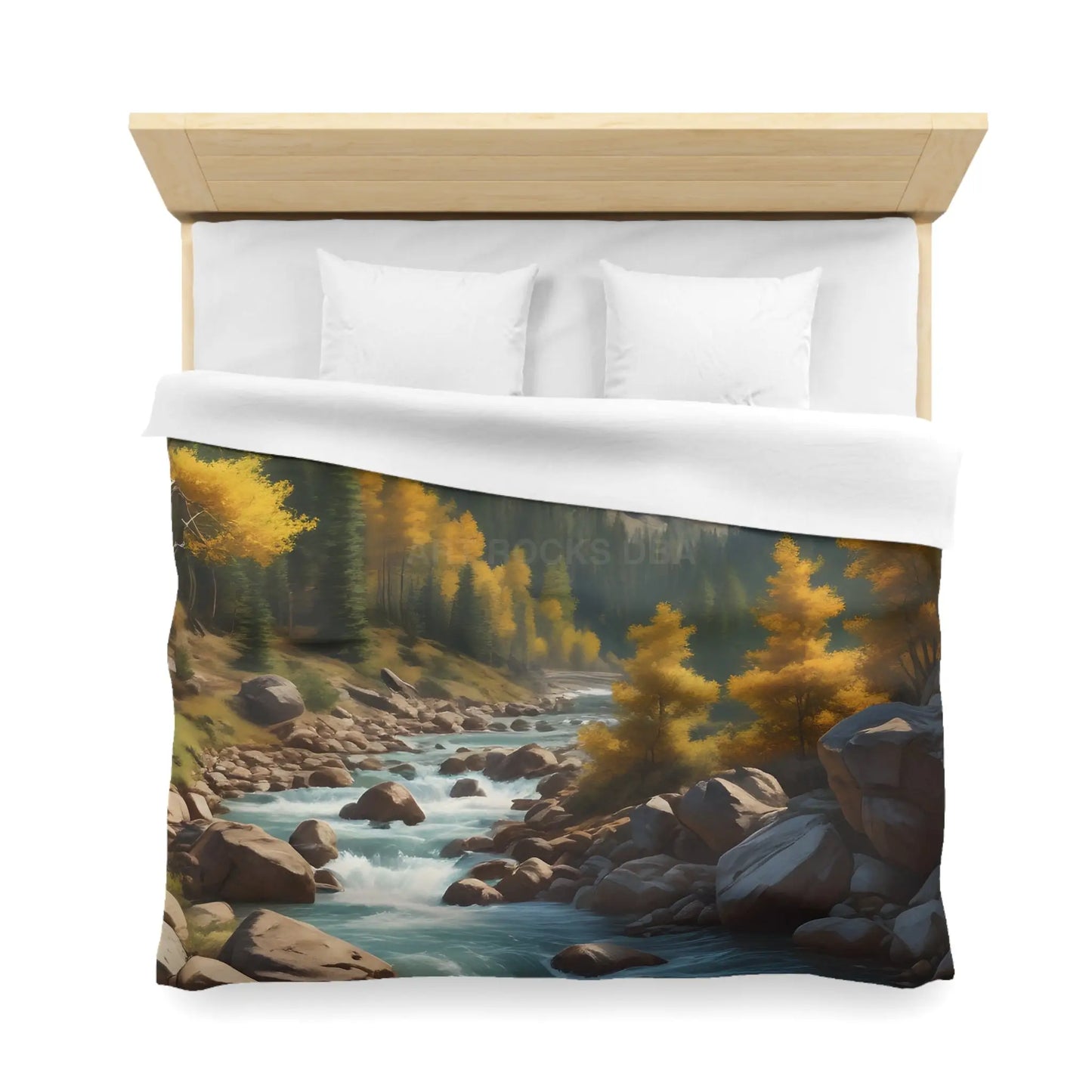 Serene Golden Aspen Landscape Microfiber Duvet Cover Cozy Bedroom Decor Boho Bedding Gift for Nature Lovers Autumn Home