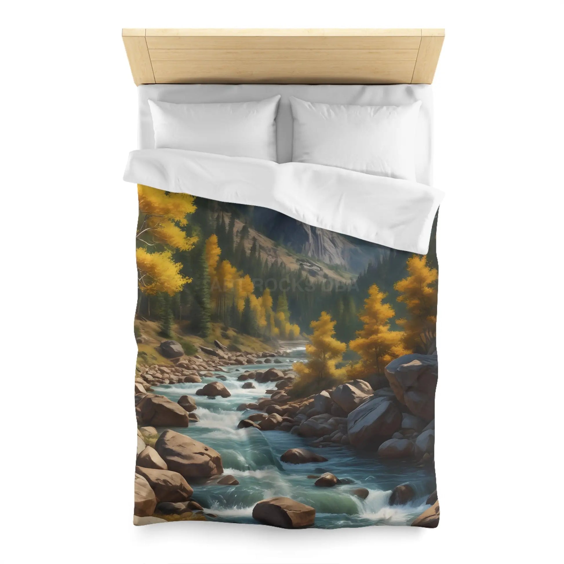 Serene Golden Aspen Landscape Microfiber Duvet Cover Cozy Bedroom Decor Boho Bedding Gift for Nature Lovers Autumn Home