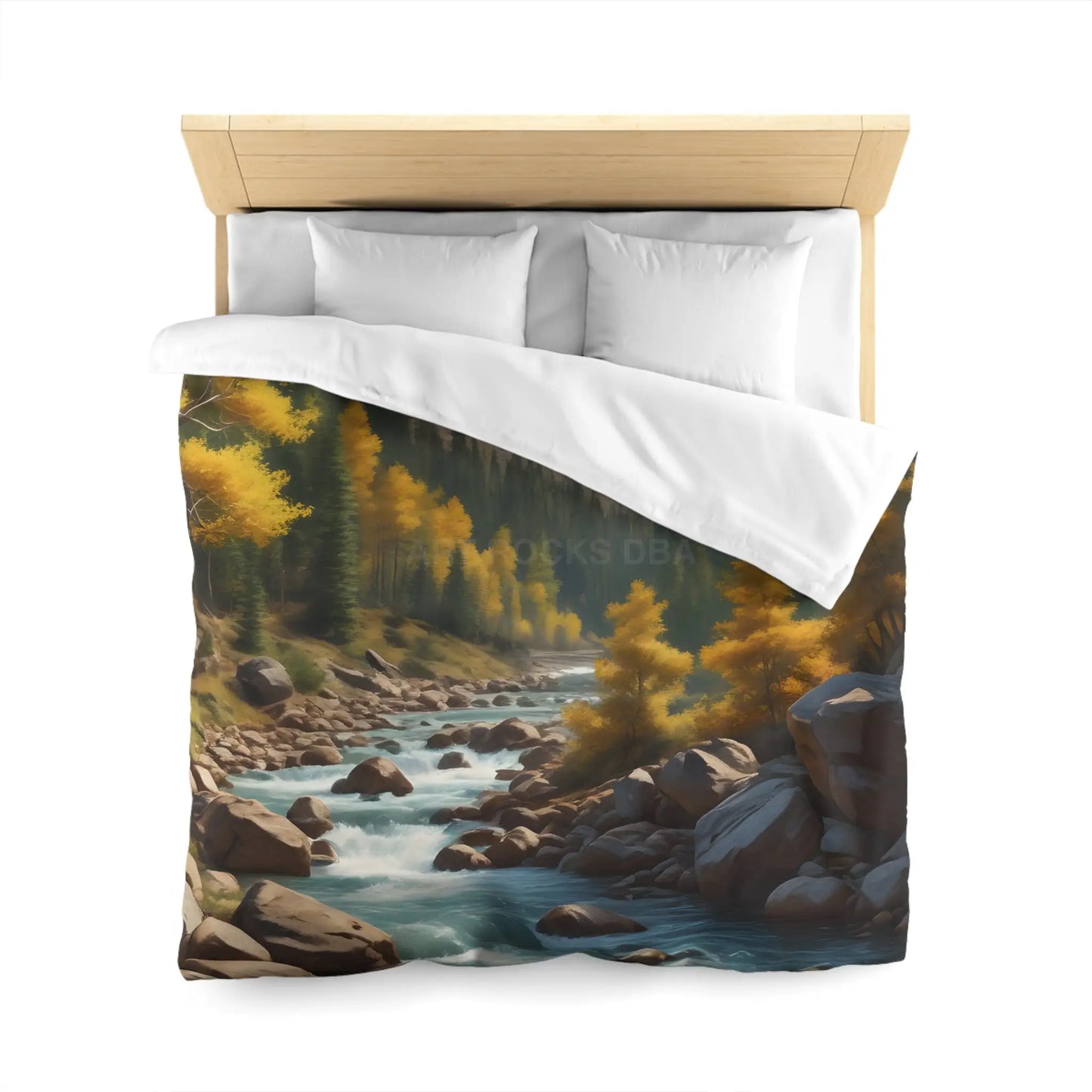 Serene Golden Aspen Landscape Microfiber Duvet Cover Cozy Bedroom Decor Boho Bedding Gift for Nature Lovers Autumn Home