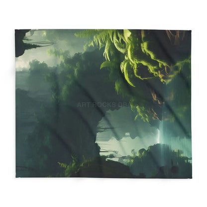 Serene Jungle Fleece Blanket Cozy Throw for Home Decor Nature-Inspired Gift for Him/Her Perfect for Camping