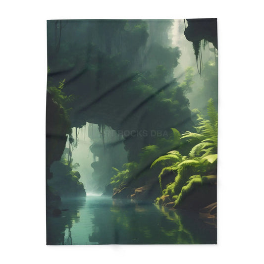 Serene Jungle Fleece Blanket Cozy Throw for Home Decor Nature-Inspired Gift for Him/Her Perfect for Camping