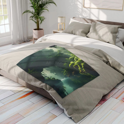 Serene Jungle Fleece Blanket Cozy Throw for Home Decor Nature-Inspired Gift for Him/Her Perfect for Camping