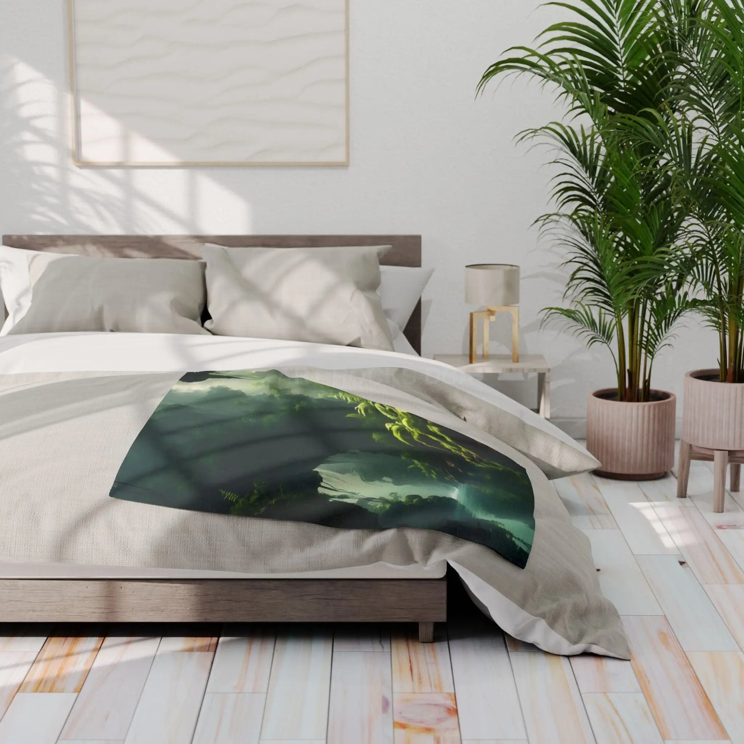 Serene Jungle Fleece Blanket Cozy Throw for Home Decor Nature-Inspired Gift for Him/Her Perfect for Camping