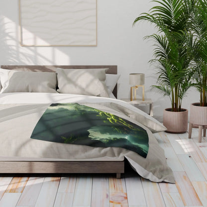 Serene Jungle Fleece Blanket Cozy Throw for Home Decor Nature-Inspired Gift for Him/Her Perfect for Camping