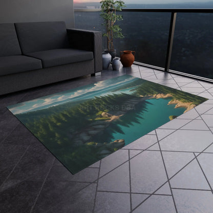 Serene Lake Outdoor Rug | Perfect for Patios Camping Picnics Garden Decor and Home - 60’’ × 84’’ - Home Decor