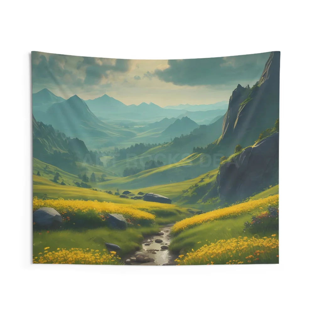 Serene Landscape Wall Tapestry Nature Decor Boho Home Art Gift for Nature Lovers Cozy Indoor Space - 60’’ × 50’’ - Home