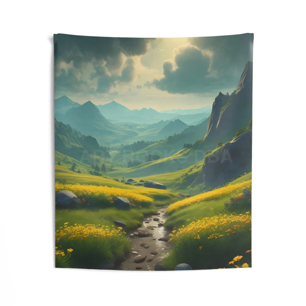 Serene Landscape Wall Tapestry Nature Decor Boho Home Art Gift for Nature Lovers Cozy Indoor Space - 50’’ × 60’’ - Home