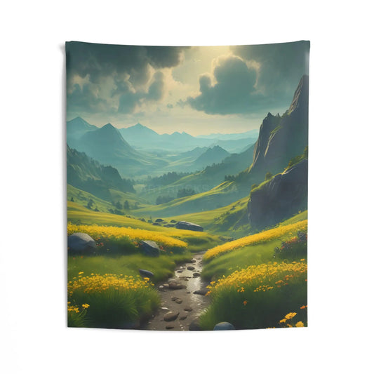 Serene Landscape Wall Tapestry Nature Decor Boho Home Art Gift for Nature Lovers Cozy Indoor Space - 50’’ × 60’’ - Home