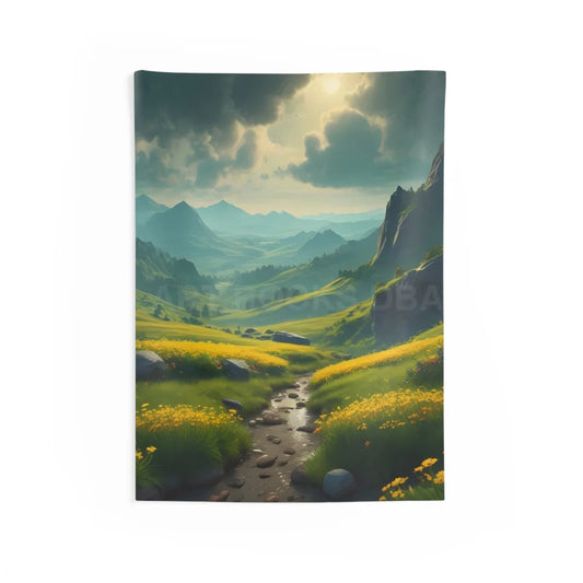 Serene Landscape Wall Tapestry Nature Decor Boho Home Art Gift for Nature Lovers Cozy Indoor Space - 26’’ × 36’’ - Home