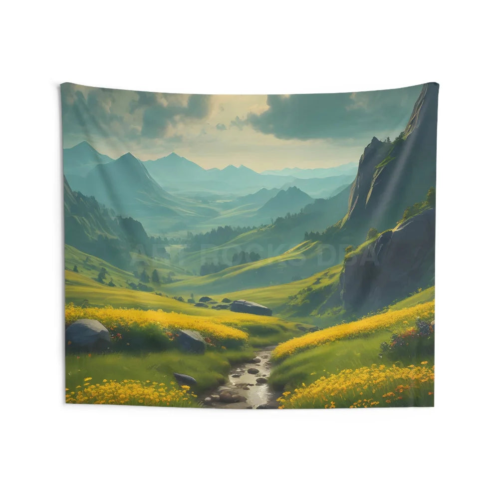 Serene Landscape Wall Tapestry Nature Decor Boho Home Art Gift for Nature Lovers Cozy Indoor Space - 80’’ × 68’’ - Home