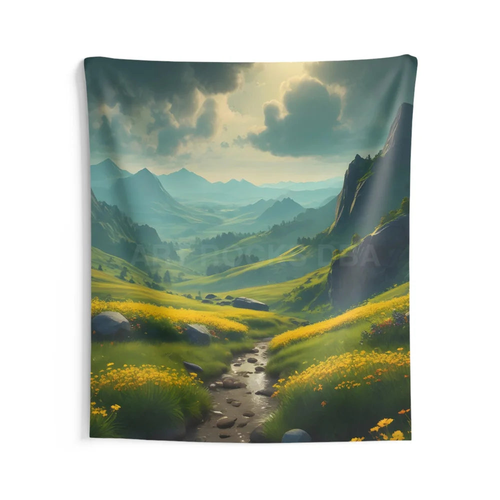 Serene Landscape Wall Tapestry Nature Decor Boho Home Art Gift for Nature Lovers Cozy Indoor Space - 68’’ × 80’’ - Home